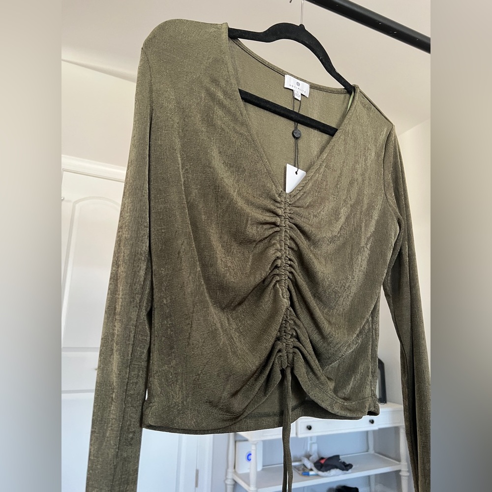 🆕Ruche Cropped Knit Top